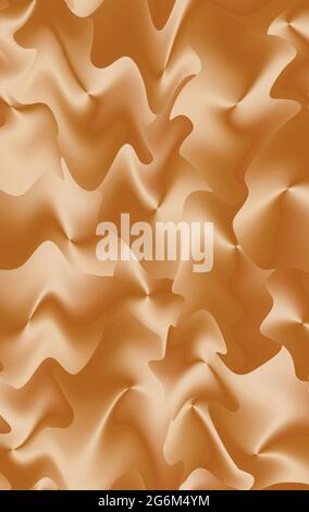 Dégradé brun doré motif ondulé 3D futuriste pour un arrière-plan abstrait Banque D'Images