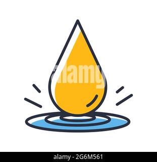 DROP de l'icône de solution. Une goutte d'eau isolée sur fond blanc. Éléments de conception, colorés. Élément pour les concepts mobiles et les applications Web. Coupe plate ve Illustration de Vecteur
