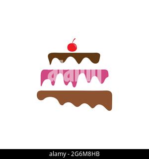 Modèle d'illustration de la conception d'icône Cake Vector Illustration de Vecteur
