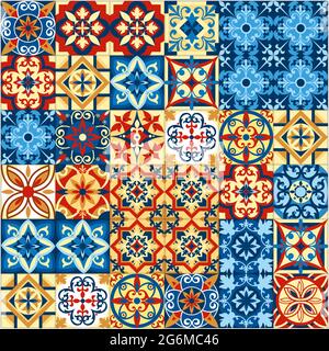 Illustration vectorielle d'un motif décoratif en mosaïque de carreaux de style marocain. Illustration de Vecteur