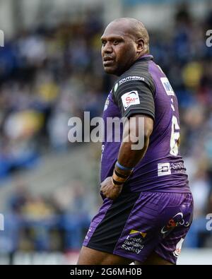 Warrington, Angleterre - 5 juillet 2021 - Robert Lui (6) de Leeds Rhinos pendant la Ligue de rugby Betfred Super League Warrington Wolves vs Leeds Rhinos au stade Halliwell Jones, Warrington, Royaume-Uni Dean Williams/Alay Live Banque D'Images