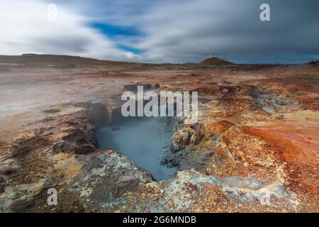 Sources chaudes Gunnuhver , Grindavik, péninsule de Reykjanes, Islande, Europe du Nord Banque D'Images