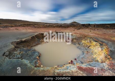 Sources chaudes Gunnuhver , Grindavik, péninsule de Reykjanes, Islande, Europe du Nord Banque D'Images