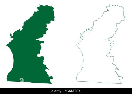 District de Fazilka (État du Punjab, République de l'Inde) carte illustration vectorielle, scribble plan carte de Fazilka Illustration de Vecteur