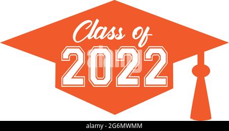 Classe de capsule de graduation orange 2022 Illustration de Vecteur
