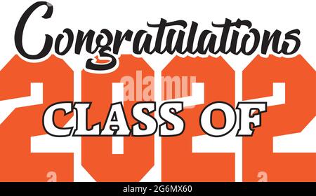 Félicitations classe de 2022 motif orange et noir Illustration de Vecteur