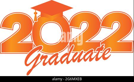 Orange classe de 2022 diplômés Illustration de Vecteur
