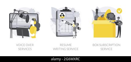 Illustrations vectorielles abstraites de tâches basées sur Internet. Illustration de Vecteur