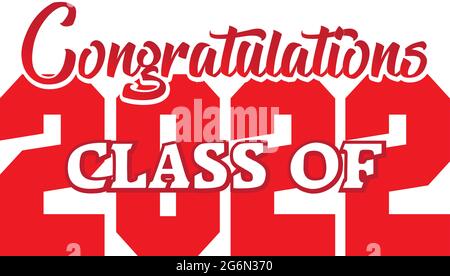 Rouge Félicitations graphique de la classe de 2022 Illustration de Vecteur