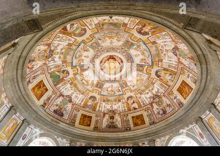 Caprarola, Viterbo, Latium, Italie, avril 2019: Intérieur du Palais Farnese, également appelé Villa Farnese, célèbre villa avec un magnifique jardin situé à Caprarola, Viterbo nord Latium, Italie Banque D'Images