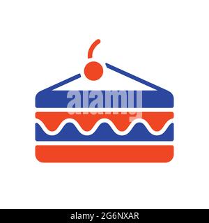 Icône en forme de glyphe vectoriel du gâteau. Affiche de restauration rapide. Symbole graphique pour le site Web de cuisine et la conception d'applications, le logo, l'application, l'interface utilisateur Illustration de Vecteur