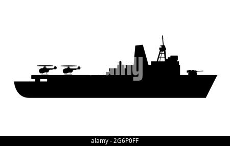 Unique de silhouettes de navires de guerre pour la conception et Illustration de Vecteur