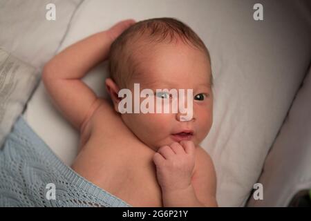 Portrait d'un bébé en gros plan Banque D'Images