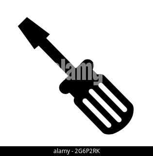 Le tournevis à outil répare une seule icône de silhouette Illustration de Vecteur
