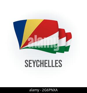 Drapeau vectoriel des Seychelles. Les Seychelles agitant le drapeau. Illustration vectorielle. Illustration de Vecteur