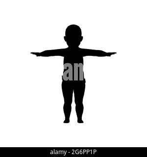 Silhouette d'enfant isolée sur fond blanc. Illustration vectorielle. Illustration de Vecteur