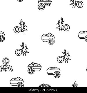 Groats Natural Food Vector Seamless Pattern Illustration de Vecteur