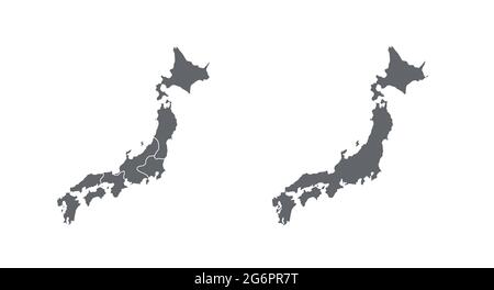 Carte du Japon en résolution de détail élevée. Les lignes et les points maillés forment une carte du Japon. Illustration de Vecteur