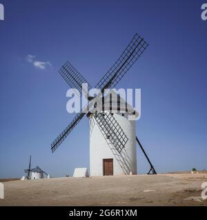 Moulin Don Quichotte à Campo de Criptana près de Alcazar de San Juan, Castille la Manche, Espagne Banque D'Images