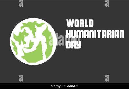 Modèle de vecteur de la Journée mondiale de l'humanitaire Illustration de Vecteur
