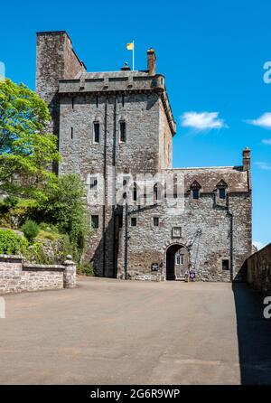 Entrée aux jardins du château de Drummond Muthill Crief Perth et Kinross Scotland UK Banque D'Images