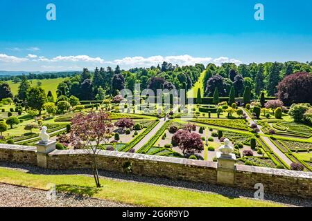 Drummond Castle Gardens Muthill Crief Perth et Kinross Scotland Royaume-Uni Banque D'Images