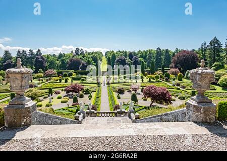 Drummond Castle Gardens Muthill Crief Perth et Kinross Scotland Royaume-Uni Banque D'Images