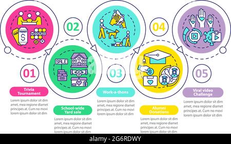 Modèle d'infographie de vecteur d'idées de collecte de fonds Illustration de Vecteur