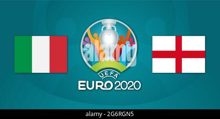 Championnat final de football euro 2020. Match Italie contre Angleterre Illustration de Vecteur
