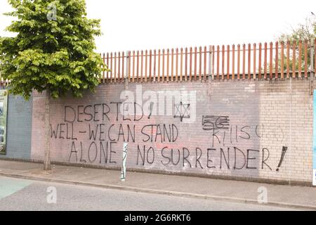 Écrire sur le mur sur Northumberland Street, Belfast, Irlande du Nord. Date de la photo : 01 juillet 2021 Banque D'Images