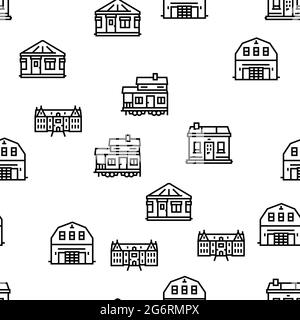 Structures de maison Vector Seamless Pattern Illustration de Vecteur