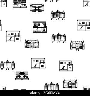 Structures de maison Vector Seamless Pattern Illustration de Vecteur