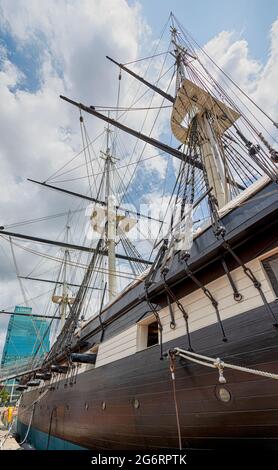 USS Constellation, une « boucle de guerre » et le deuxième navire de guerre américain à porter le nom. (Le premier était une frégate, le troisième était un porte-avions.) Banque D'Images