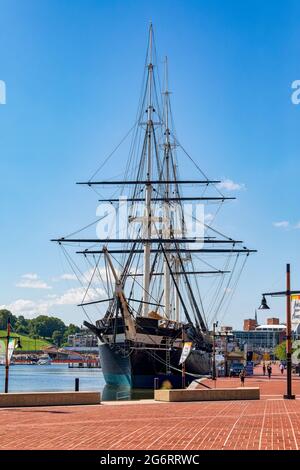 USS Constellation, une « boucle de guerre » et le deuxième navire de guerre américain à porter le nom. (Le premier était une frégate, le troisième était un porte-avions.) Banque D'Images