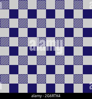 motif sans couture de carrés à rayures grises et bleues Illustration de Vecteur