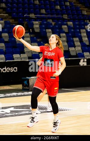 Malaga, Espagne. 08 juillet 2021. Leonor Rodriguez vu en action pendant la formation de l'équipe nationale espagnole de basket-ball féminin à Malaga avant les Jeux Olympiques Tokyo 2020. Crédit : SOPA Images Limited/Alamy Live News Banque D'Images