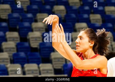 Malaga, Espagne. 08 juillet 2021. Cristina Ouviña vu pendant la formation de l'Espagne équipe nationale de basket-ball féminin à Malaga avant les Jeux Olympiques Tokyo 2020 crédit: SOPA Images Limited/Alay Live News Banque D'Images