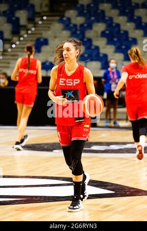 Malaga, Espagne. 08 juillet 2021. Laura Quevedo vu pendant la formation de l'Espagne équipe nationale de basket-ball féminin à Malaga avant les Jeux Olympiques Tokyo 2020 (photo de Francis Gonzalez/SOPA Images/Sipa USA) Credit: SIPA USA/Alay Live News Banque D'Images