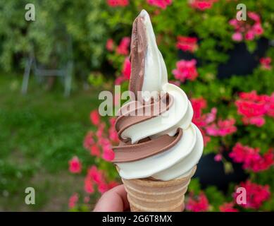 GDR crème glacée au chocolat vanille Banque D'Images