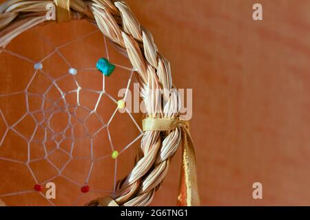 Détail d'un dreamcatcher autochtone, Canada Banque D'Images