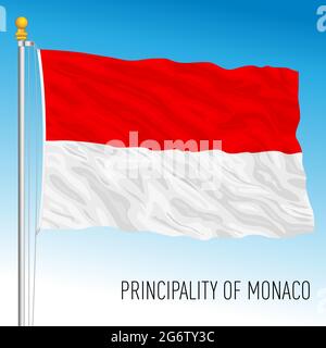 Drapeau national officiel de la Principauté de Monaco, pays européen, illustration vectorielle Illustration de Vecteur