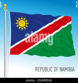 Namibie drapeau national officiel, pays africain, illustration vectorielle Illustration de Vecteur
