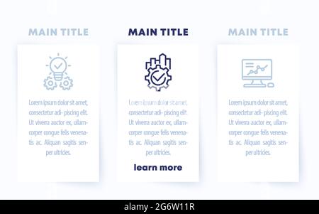 Modèle d'infographie d'entreprise avec icônes de ligne Illustration de Vecteur