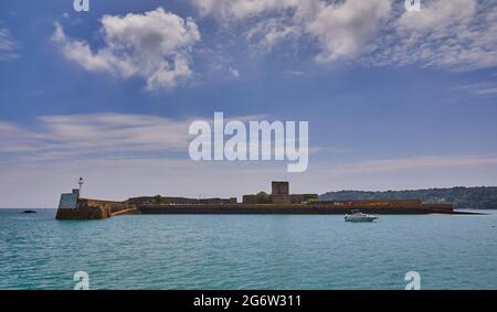 Imge de St Aubins fort, Jersey ci Banque D'Images