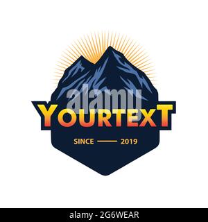 Logo pour la montagne, le camping, l'aventure d'escalade. Logo et étiquettes vintage Vector, Icon Template Design Illustration de Vecteur