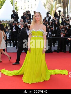 Cannes, France. 08 juillet 2021. Chiara Ferragni participe à la projection du film 'Stillwater' lors du 74e Festival annuel de Cannes au Palais des Festivals. Credit: Stefanie Rex/dpa-Zentralbild/dpa/Alay Live News Banque D'Images