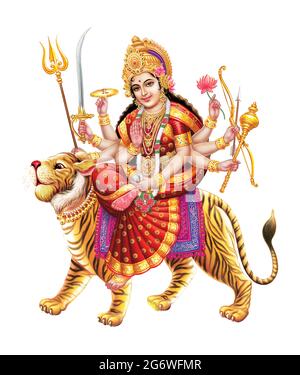 Jai Mata Di, Déesse Durga stock Photographie d'une imprimerie Banque D'Images