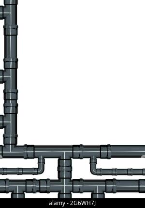 Égouts. Raccords d'eau. Pipeline à diverses fins. Cadre d'illustration isolé sur le vecteur d'arrière-plan. Illustration de Vecteur