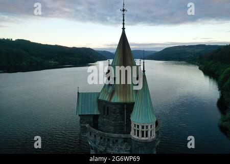 Tour de bassin du lac Vyrnwy, Powys Banque D'Images