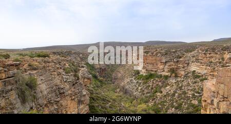 Vallée de la chute d'eau de Nieuwoudtville sur le plateau de Bokkeveld dans le Cap Nord de l'Afrique du Sud Banque D'Images